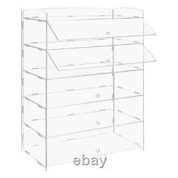 5-Layer Clear Acrylic Display Case Dustproof Toys Showcase Holder Storage Shelf