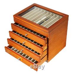 5 Layer Large Wooden Box Fountain Pen Display Storage Organize Wood Case 50