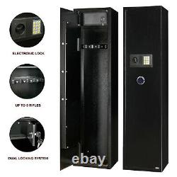 5 Rifle Gun Storage Safe Electronic Lock Cabinet Lockbox Case Firearm Steel