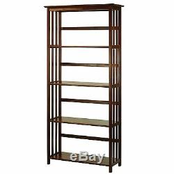 5 Shelf Book Case in Solid Wood Living Room Home Open Display Storage Furniture