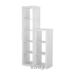 5 Tier Storage Cube Cabinet Rack Organizer Bookcase Shelf Display Shelves White