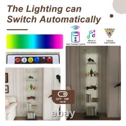 5-Tier Tempered Glass Display Case Curio Storage Cabinet Bookshelf for Home