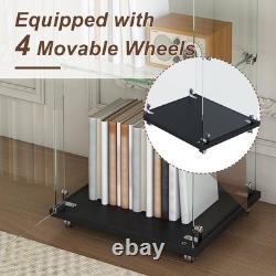 5-Tier Tempered Glass Display Case Curio Storage Cabinet Bookshelf for Home