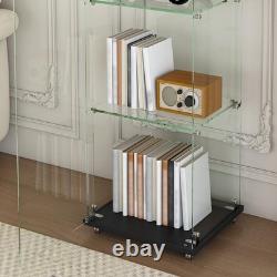 5-Tier Tempered Glass Display Case Curio Storage Cabinet Bookshelf for Home