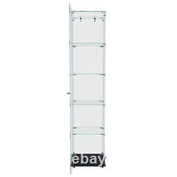 5-Tier Tempered Glass Display Case Curio Storage Cabinet Bookshelf for Home