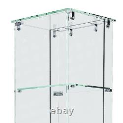 5-Tier Tempered Glass Display Case Curio Storage Cabinet Bookshelf for Home