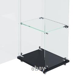 5-Tier Tempered Glass Display Case Curio Storage Cabinet Bookshelf for Home