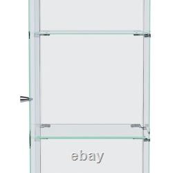 5-Tier Tempered Glass Display Case Curio Storage Cabinet Bookshelf for Home