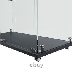 5-Tier Tempered Glass Display Case Curio Storage Cabinet with5 Dynamic LED Modes