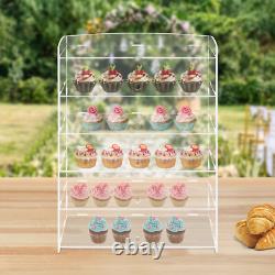 5 Tiers Acrylic Display Case Shelf Dustproof Showcase Holder For Retail Display