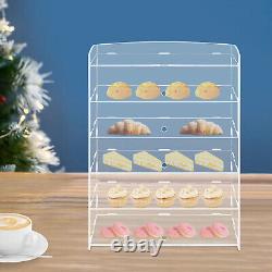 5 Tiers Acrylic Display Case Shelf Dustproof Showcase Holder for Retail Display