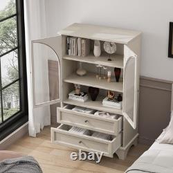 52 Tall Display Cabinet with Glass Doors, Glass Display Case Storage Cabinets