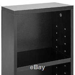 54 Inch Tall Narrow 8-Tier Media Storage Tower Bookcase Shelf Display Case Black