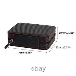 5X4 Slots Carbon Fibre Watch Box Bag Display Zipper Case Display Storage Portab