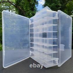 6 Clear Carry case lot fits 48 Hot Wheels cars M2 JL jammer storage display set
