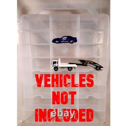 6 Clear Carry case lot fits 48 Hot Wheels cars M2 JL jammer storage display set