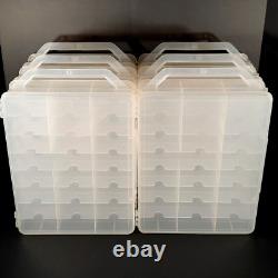 6 Clear Carry case lot fits 48 Hot Wheels cars M2 JL jammer storage display set