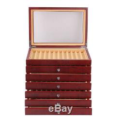 6 Layer 78 Pen Wood Box Display Storage Wooden Large Fountain Pen Case SALE! US