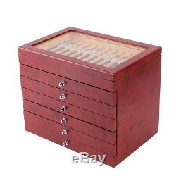 6 Layer 78 Pen Wood Box Display Storage Wooden Large Fountain Pen Case SALE! US