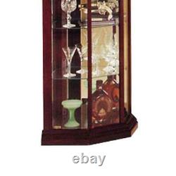 6 Layers Curio Display Cabinet Cupboard Wood Glass Office Case Door Storage Home