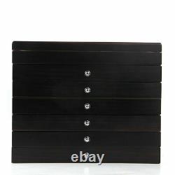 6 Layers Wooden Box Fountain Pen Display Storage Collector 78 Slots Case Box USA