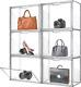 6 Pack Large Acrylic Display Case with Magnetic Door Clear Purse Handbag Storage