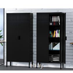 61 in Metal Display Case, Metal Lockers, 4 layers, 3 Adjustable Shelves For Home