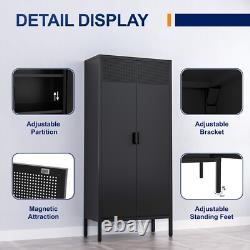 61 in Metal Display Case, Metal Lockers, 4 layers, 3 Adjustable Shelves For Home
