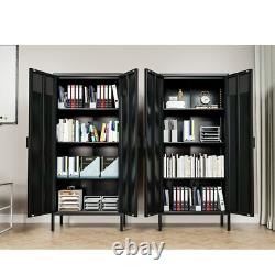 61 in Metal Display Case, Metal Lockers, 4 layers, 3 Adjustable Shelves For Home