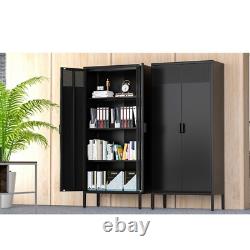 61 in Metal Display Case, Metal Lockers, 4 layers, 3 Adjustable Shelves For Home