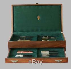 #630 Custom Solid Wood Fountain Pen Storage Display Chest Hand Crafted Pen Box