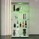 64.7 LED lights Glass Display Cabinet 4 Shelves with Door, 2-Doors Display Case