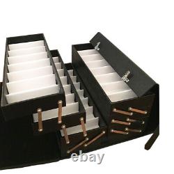 64 Pairs Suitcase Card Black Sunglass Eyeglasses Storage Organizer Display Case