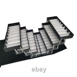 64 Pairs Suitcase Card Black Sunglass Eyeglasses Storage Organizer Display Case