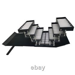 64 Pairs Suitcase Card Black Sunglass Eyeglasses Storage Organizer Display Case
