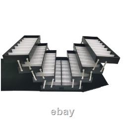 64 Pairs Suitcase Card Black Sunglass Eyeglasses Storage Organizer Display Case