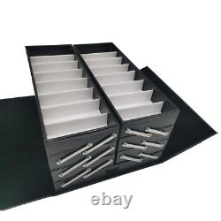 64 Pairs Suitcase Card Black Sunglass Eyeglasses Storage Organizer Display Case