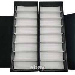 64 Pairs Suitcase Card Black Sunglass Eyeglasses Storage Organizer Display Case