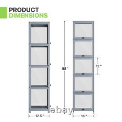 68 Display Case Collectibles Clear Acrylic Collectibles withFlip up Door5 Tiers