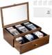 70+ Graded Card Storage Box with Custom Drawer, Wood Storage Display Case wit