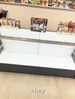 70 Inch Wide Aluminum Frame Back Opening Extra Vision Glass Display Showcase