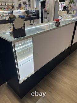 70 Inch Wide Aluminum Frame Back Opening Extra Vision Glass Display Showcase