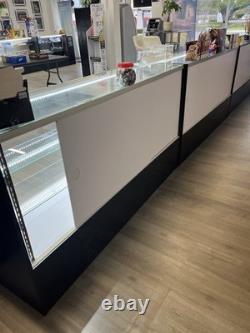 70 Inch Wide Aluminum Frame Back Opening Extra Vision Glass Display Showcase