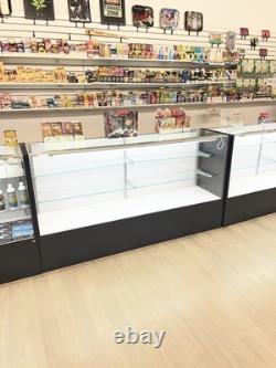 70 Inch Wide Aluminum Frame Back Opening Extra Vision Glass Display Showcase