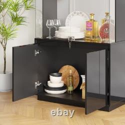 71 Tall Display Cabinet with Drawer, Curio Cabinet with Glass Doors & LED Light