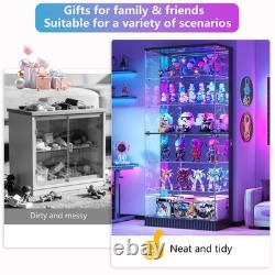 71 Tall Display Cabinet with Glass Doors, 6-Tier Glass Display Case with RGB Lights 71 Tall Display Cabinet with Glass Doors, 6-Tier Glass Display Case with RGB Lights