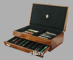 #750 Hand Crafted Fountain Pen Storage Custom Built Solid Mahogany Display Chest