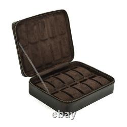 8/10/12 Slots Genuine Leather Watch Box Display Case Watches Storage Organizer