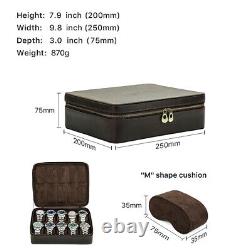 8/10/12 Slots Genuine Leather Watch Box Display Case Watches Storage Organizer