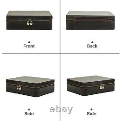 8/10/12 Slots Genuine Leather Watch Box Display Case Watches Storage Organizer